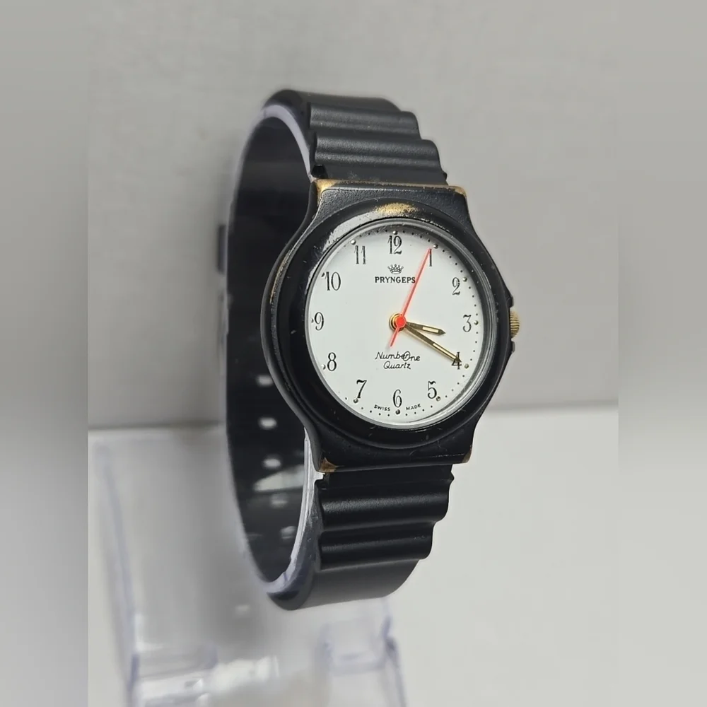 Womens Pryngeps Swiss Number One Quartz Watch Works Vintage New Battery